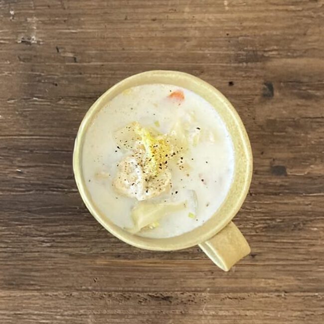 鶏団子と野菜ときのこのミルクスープ